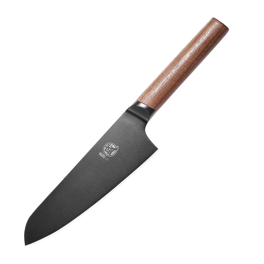 MITSUMOTO SAKARI | 7" Santoku Chef Knife – Black Titanium Coated All-Purpose Knife