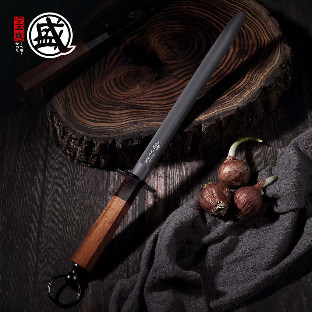 Flat Black Diamond Sharpening Steel