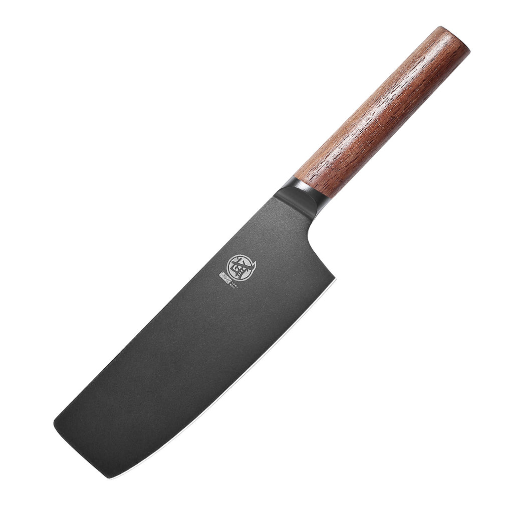 MITSUMOTO SAKARI | 7" Nakiri Chef Knife – Black Titanium Coated Vegetable Knife