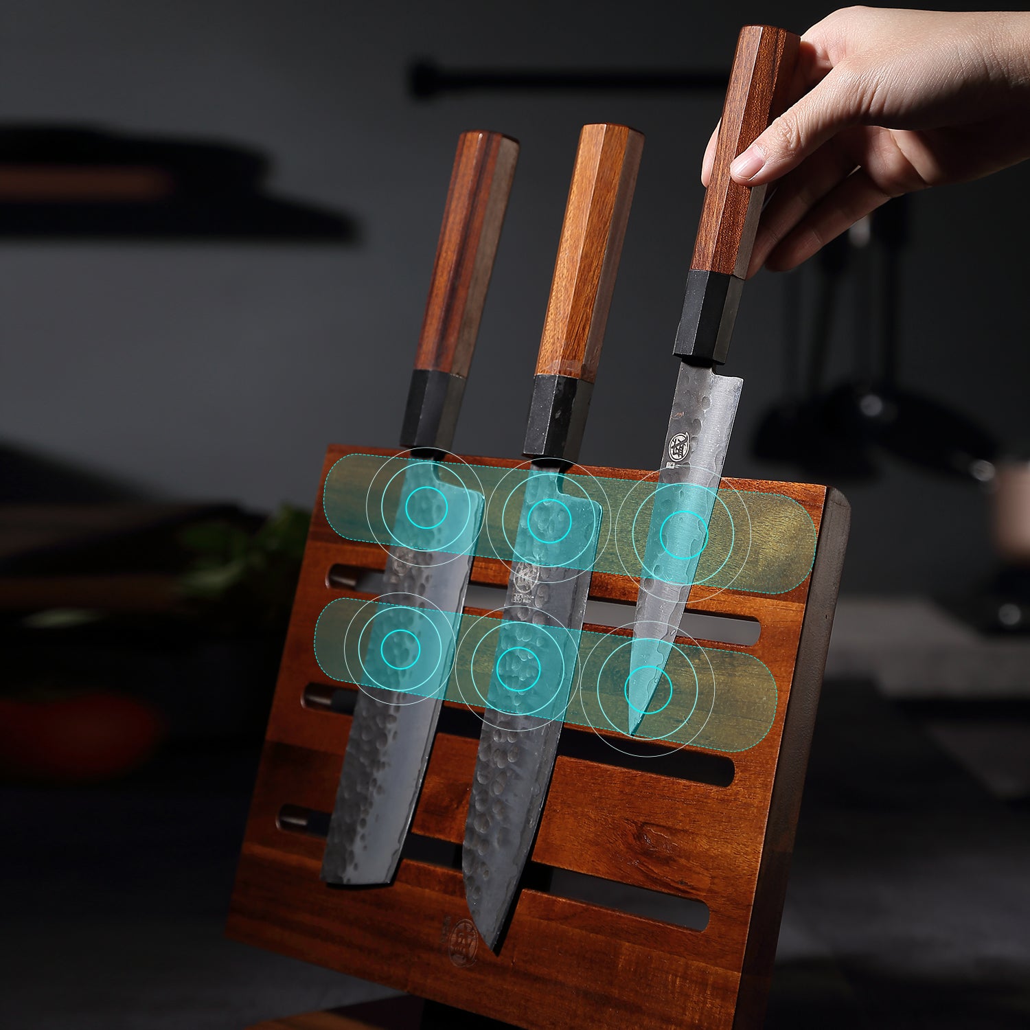 Removable magnetic chef knife holder