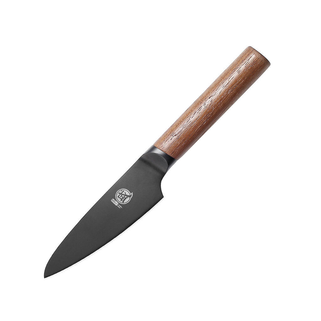 MITSUMOTO SAKARI | 4.5" Paring Knife – Black Titanium Coated Fruit Knife