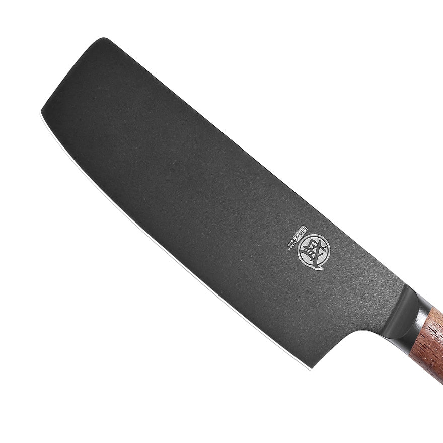 MITSUMOTO SAKARI | 7" Nakiri Chef Knife – Black Titanium Coated Vegetable Knife