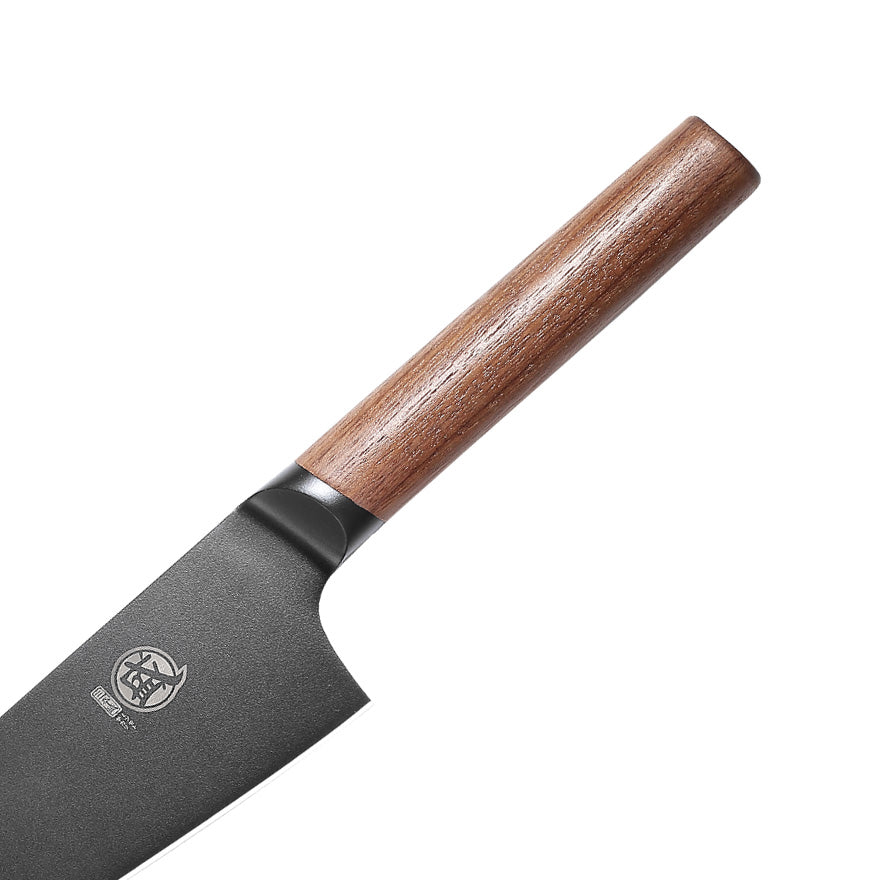 MITSUMOTO SAKARI | 7" Santoku Chef Knife – Black Titanium Coated All-Purpose Knife